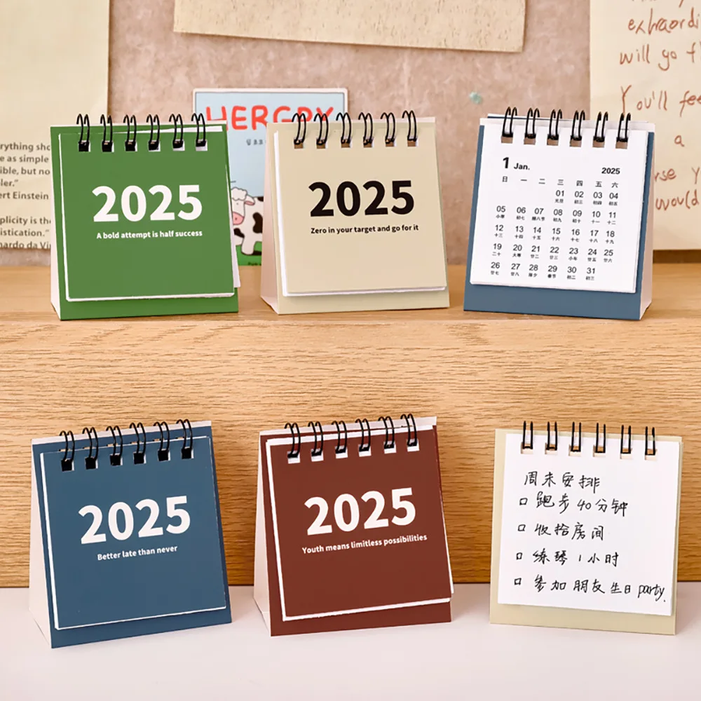 Desk Calendar Mini Simple Pocket Portable Daily Memo Calendar Planner Desktop Decoration