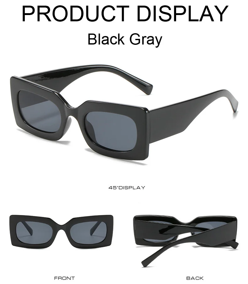 Vintage rektangulära solglasögon för dam mode designer_voghion.com