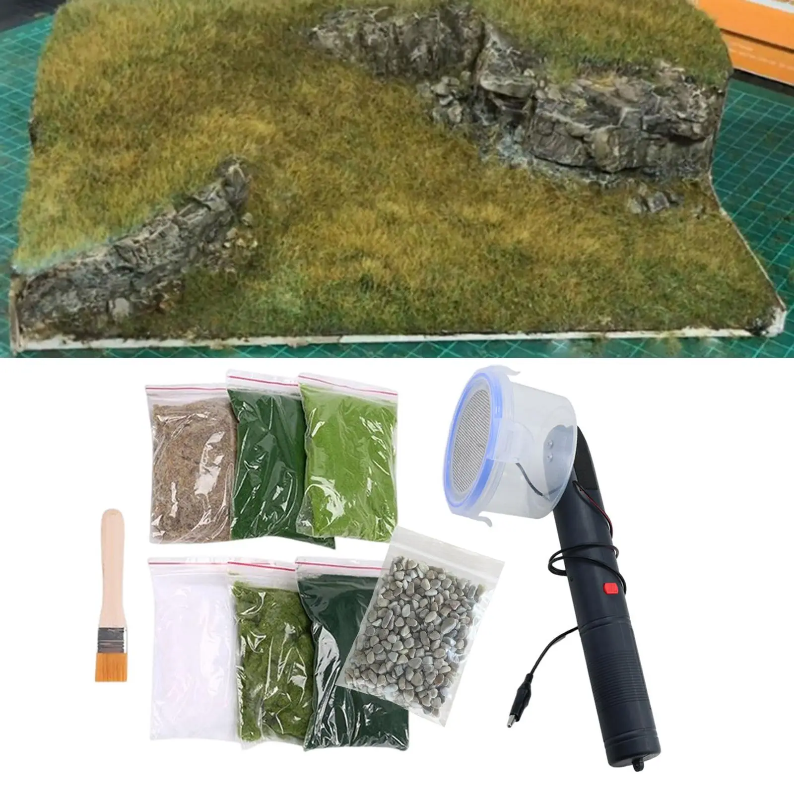 정적 잔디 플록 어플리케이터, 레이아웃 잔디용 미니 정적 잔디 플록 어플리케이터, DIY 프로젝트 조경 철도 지형 모델링