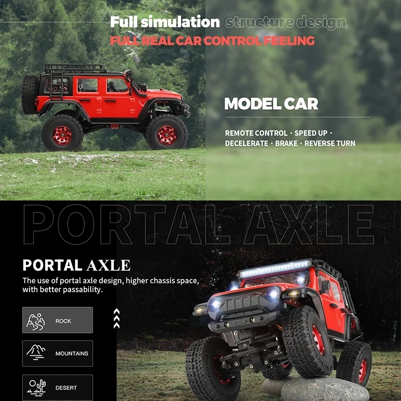 Wltoys 2428 1:24 RC ڵ, LED  , 4WD ε     Ʈ,  峭 , 2.4G