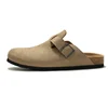 Classic Closed Toe Mule Slippers for Men with Cork Birken Stock Shoes Boston Clogs Cork Slides Mens Suede Beach Slippers Man 6
