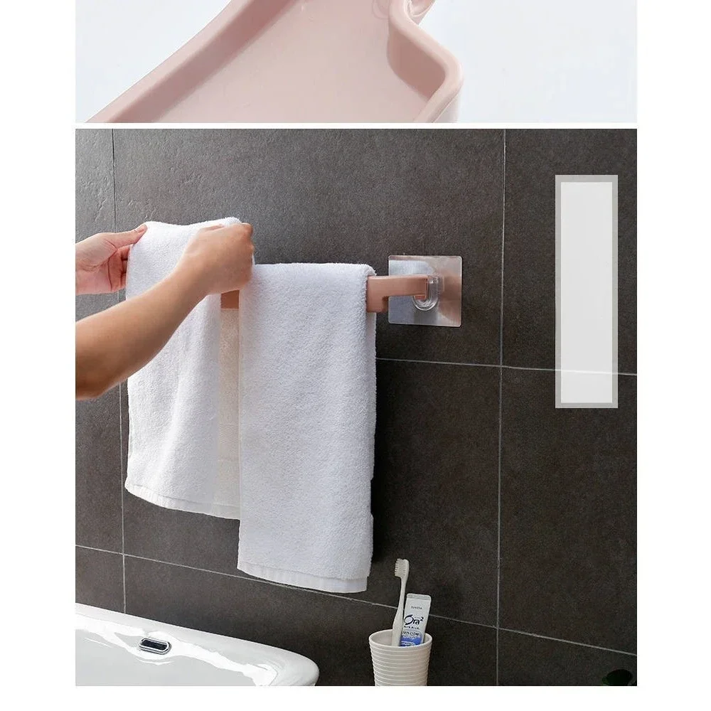 New Sturdy Bathroom Towel Rack Without Punching Holes, Kitchen Single Pole Cloth Hanger, Bathroom Storage Rack