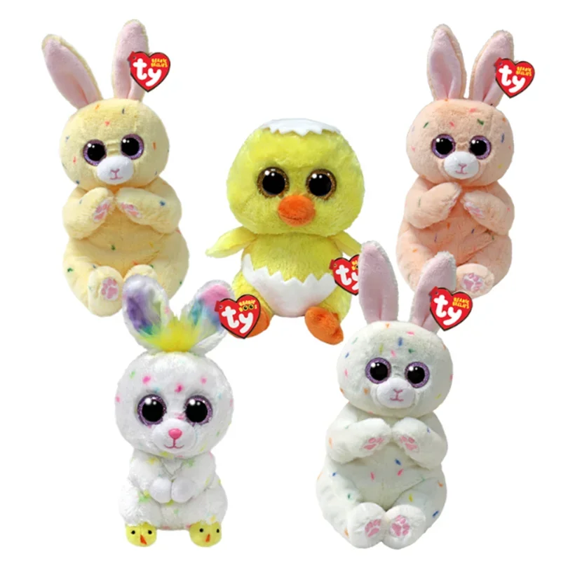 Ty Beanie Babies Coniglietto Pasquale Peluche - Bellies Pesche 6" - Foto 14