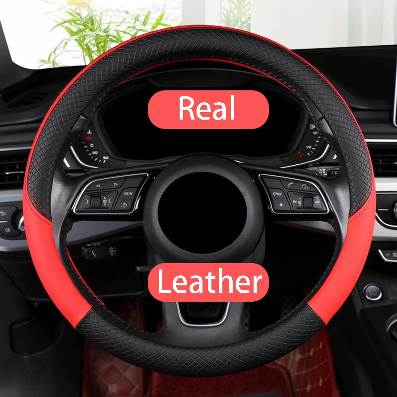 

Large Size Car Truck Steering Wheel Cover for Truck Bus Leather Steering Wheel Cover Interior Accessories 42cm 45cm 47cm 50CM