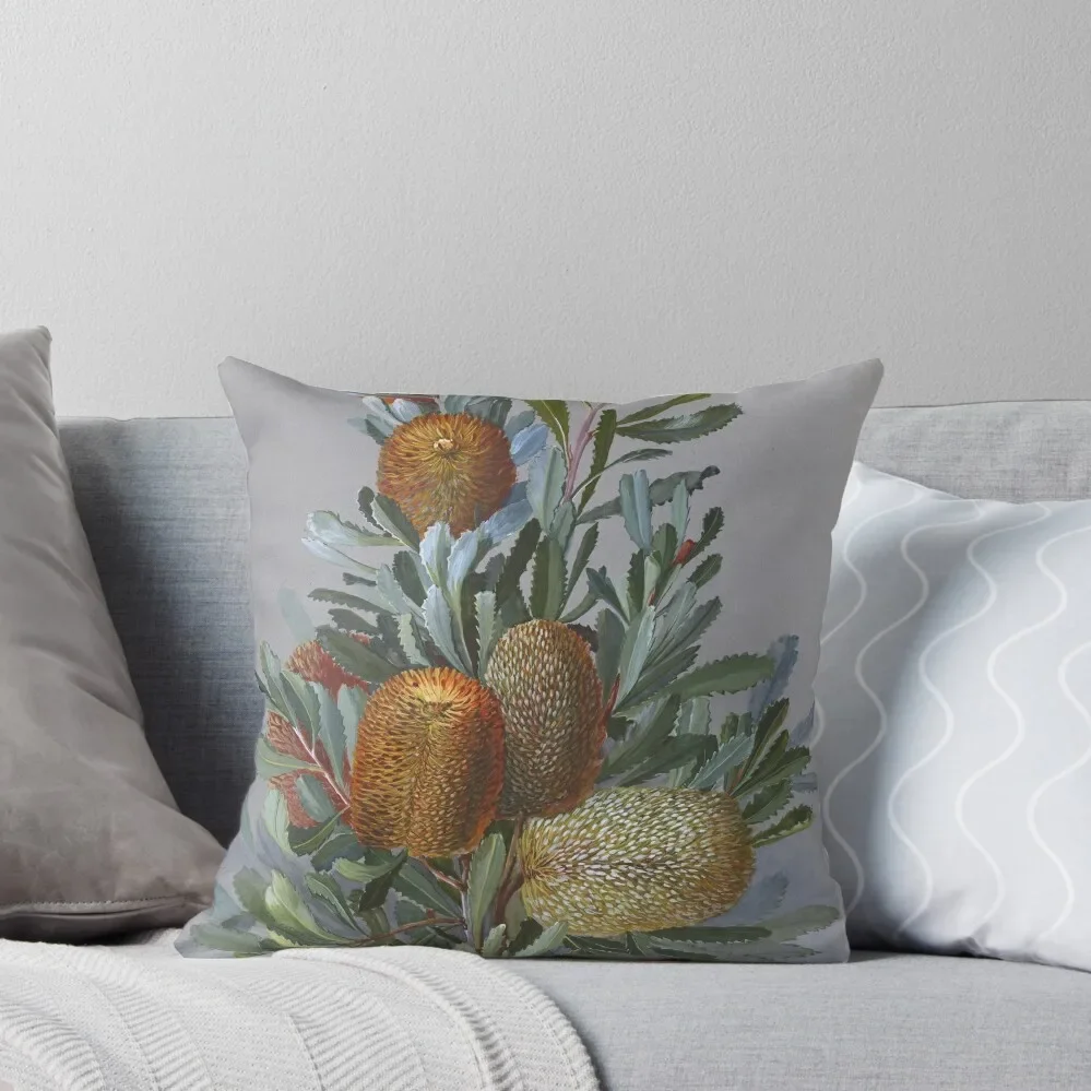

Banksia Australian Wildflower Watercolor Throw Pillow Sofa Decorative Covers pillow cover christmas