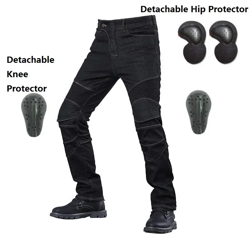 

New Motorcycle Riding Jeans With Knee Hip Pads Motocross Racing Pants Motorbike Cycling Trousers Protective Pants