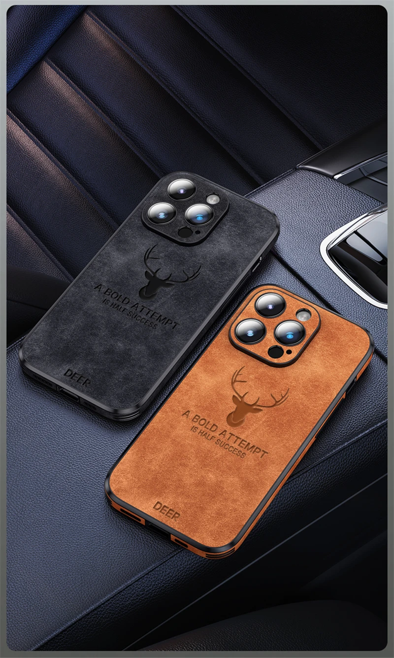 New Deer Leather For Magsafe iPhone Case