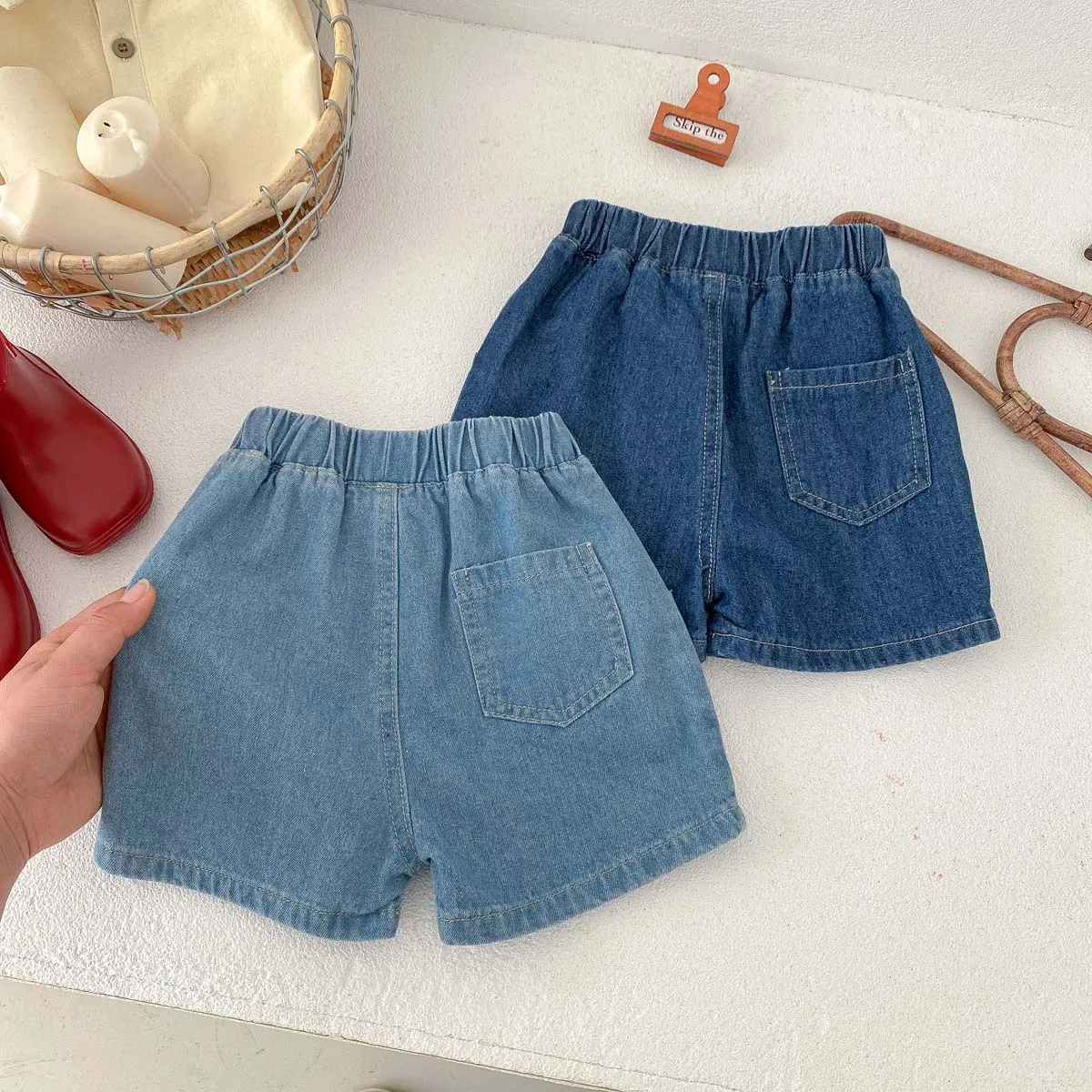 Sommer Kleinkind Jungen Denim Kurze Kinder Jeans Tasche Shorts Kinder Hosen Baby Shorts 1-4 Jahre Alt Outwear Casual Hosen – Detail 3