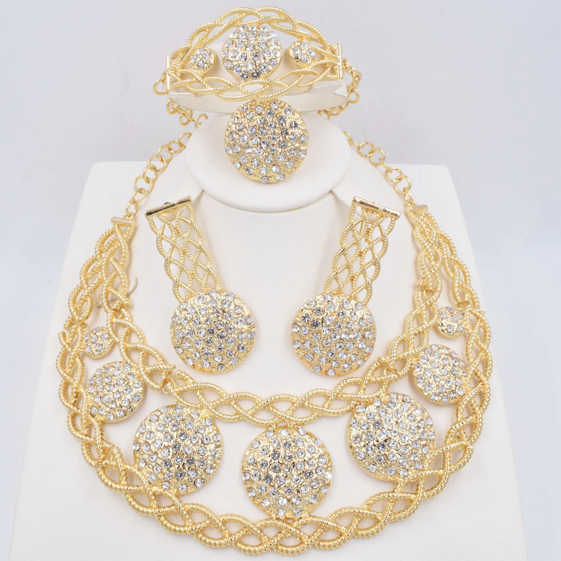 ItalianGoldPlatedJewelrySetDubaiGoldColorHighQualityLadies