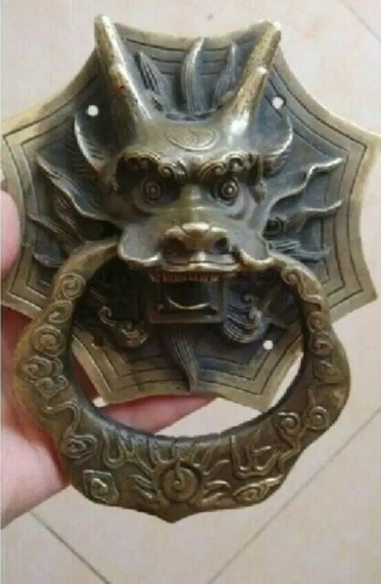 

1pc Chinese brass door knocker with dragon carved home decor