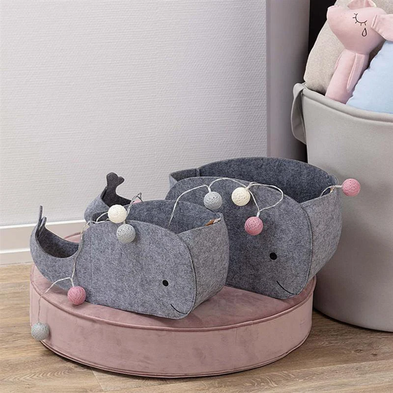 

Whale Storage Basket Foldable Felt Storage Bag Fabric Organisers Bins Shaped Toys Clothes Snack Cute Cartoon Home Sundries Shelf