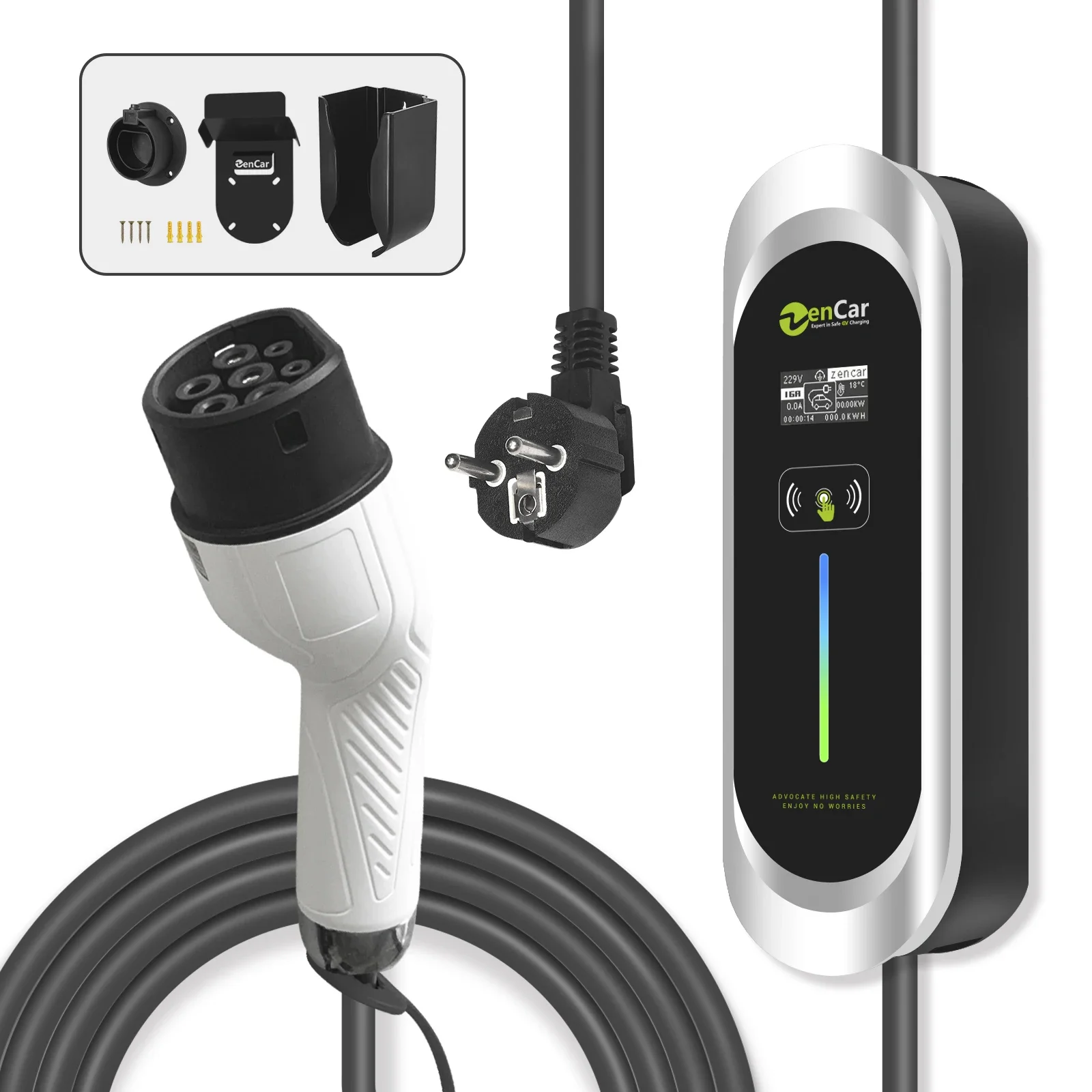 

3.6KW 16A Type B IEC 62752 Zencar Portable EV Charger For Electric Car