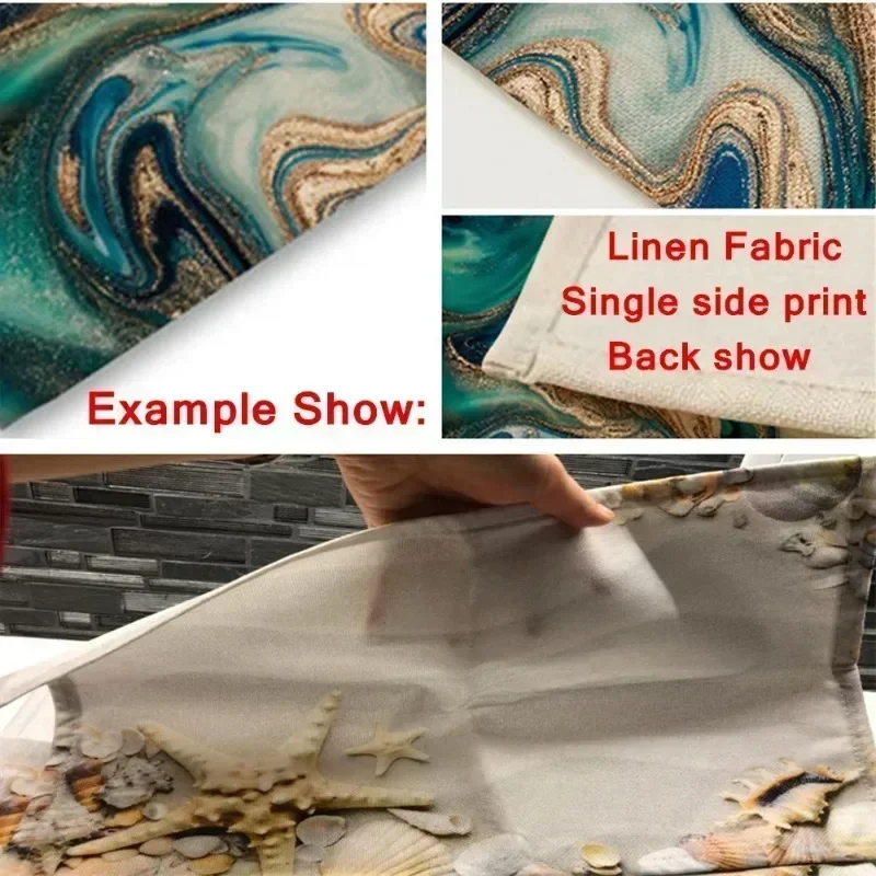 4/6/8PcsChristmas Theme Linen Place Mats Linen Table Mats for Party Dining Decor Non-Slip Heat-Resistant KitchenDinnerTable Mats 4