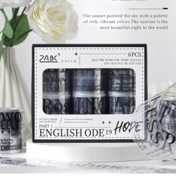English Text - Themed PET Tape Set for Journaling and Crafts (6 Rolls) (A1)