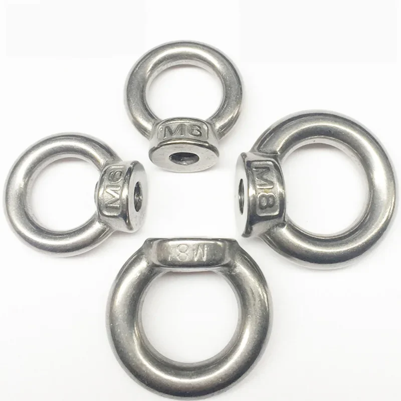 304 Stainless Steel M3/M4/M5/M6/M8/M10/M12/M14/M16/M18/M20/M24-M36 Lifting Eye Nuts Ring Eyebolt Ring Hooking Nut Screws 1Pcs
