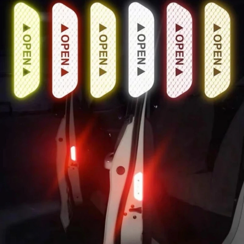 

4 шт., светоотражающие наклейки для дверей автомобиля