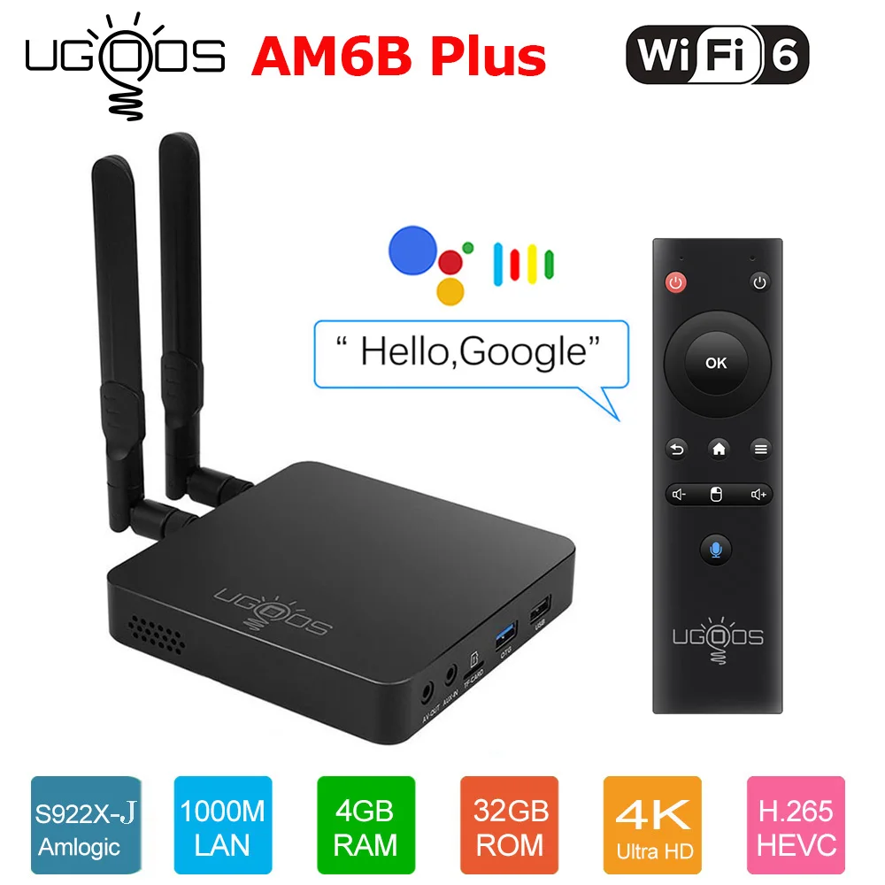 UGOOS AM6 Plus TV BOX Amlogic S922X J Smart Android 9.0 TV Box DDR4 4GB 32GB 2.4G 5G WiFi 1000M BT OTT 4K TV BOX Media Player|Set-top Boxes| - AliExpress