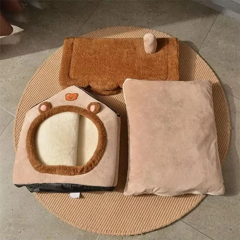 Pet Bed Cat And Dog House Nest Four-season Removable Washable For Small Dogs Cats