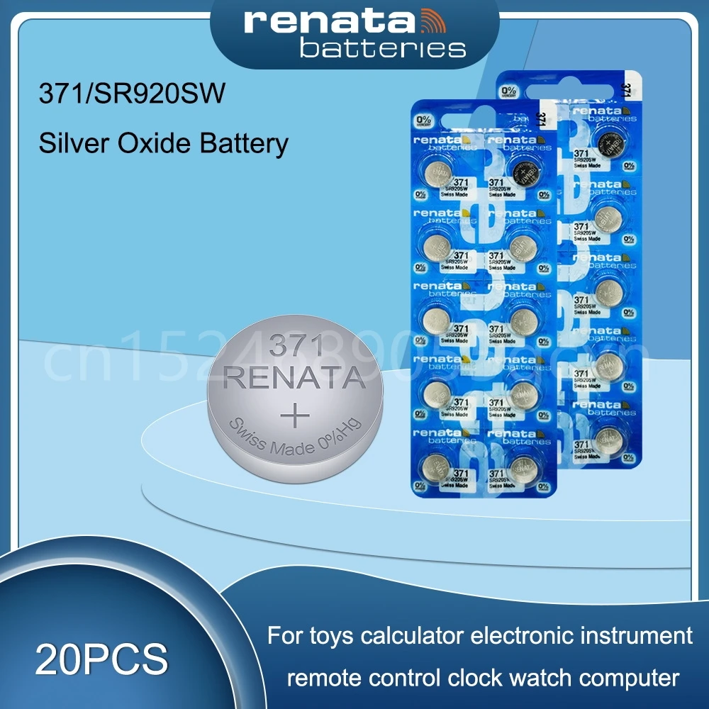 Original Renata 371 1.55V SR920SW AG6 LR920 LR69 920 Silver Oxide Button  Cell For Watch Clocks Toys Remote Control Calculator - AliExpress