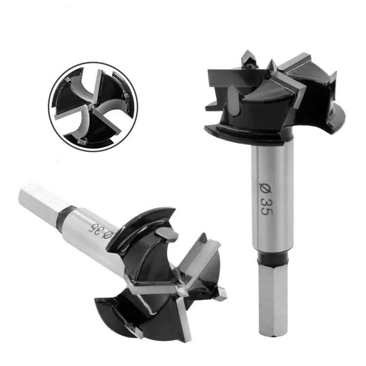 

Drill Bit 35mm 3 Flutes Carbide Tip Wood Auger Cutter Woodworking Hole Saw Cutter For Power Tools Drill Bits Hinge Opener