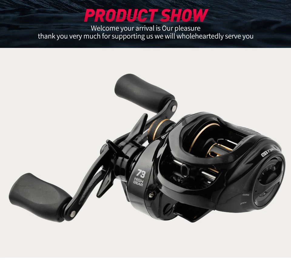 Bait casting Angel rolle 7.3:1 High Speed Max Drag 8kg Angel rolle für Bass Fishing Köder Casting Rolle – Detail 12