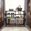 Shoe Rack with Pockets, 5-Tier Shoe Boots Organizer Freestanding Shoe Shelf for Entryway Bedroom 2