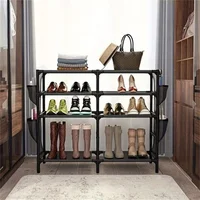 Shoe Rack with Pockets, 5-Tier Shoe Boots Organizer Freestanding Shoe Shelf for Entryway Bedroom 2