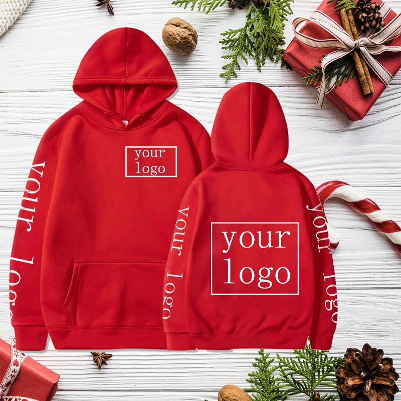 

Your OWN Design Text LOGO Merry Christmas Hoodies Custom DIY Print Sweatshirt Fashion Casual Pullovers New Year Clothes Gift