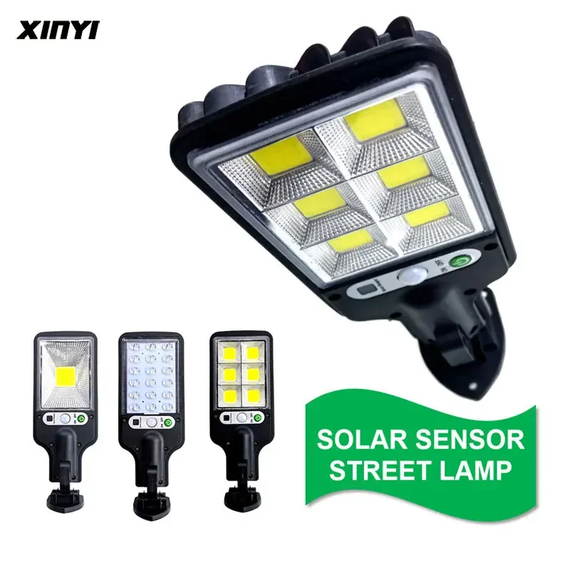 

Уличные фонари на солнечной батарее, водонепроницаемая лампа с 3 лампочками, с датчиком движения, для сада, патио, дорожек, двора