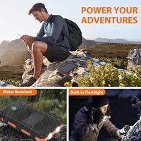 20000mAh Solar Power Bank Portable Solar Charger Waterproof Dual 5V USB Ports 2 LED Light Flashlight For Cell IPhone Outdoor - Image 4