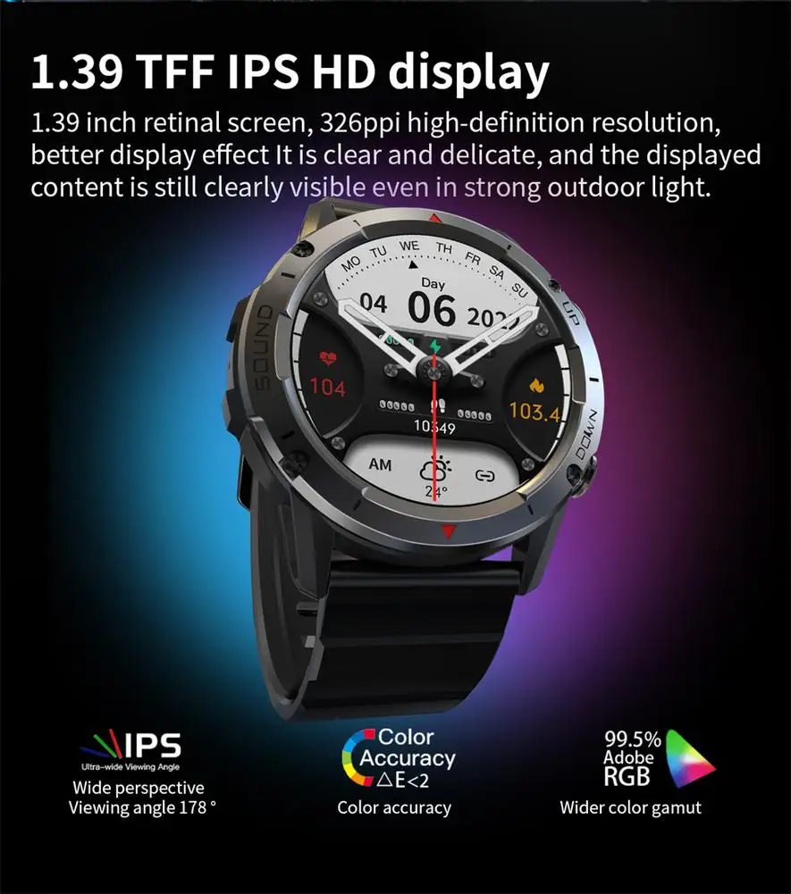 1 Pcs Nx9 Ʈ ġ  ȣȯ ȭ 1.39 ġ  ũ ڱ   Smartwatch  