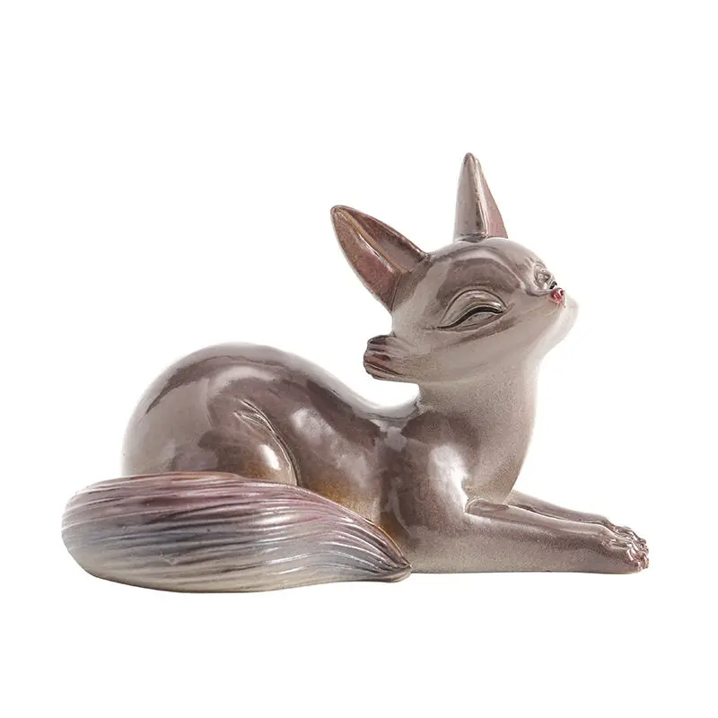 Fox tea pet decoration creative home fox tea play table decoration tray table set ceremony accessories