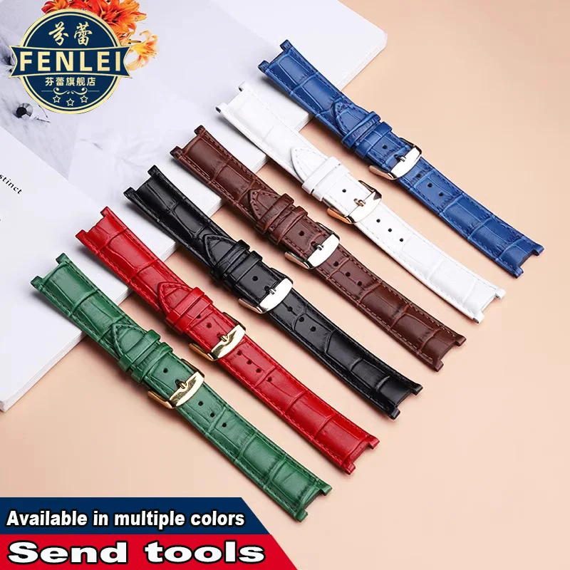 Notched Cowhide Leather Watch Strap - Unisex Bracelet