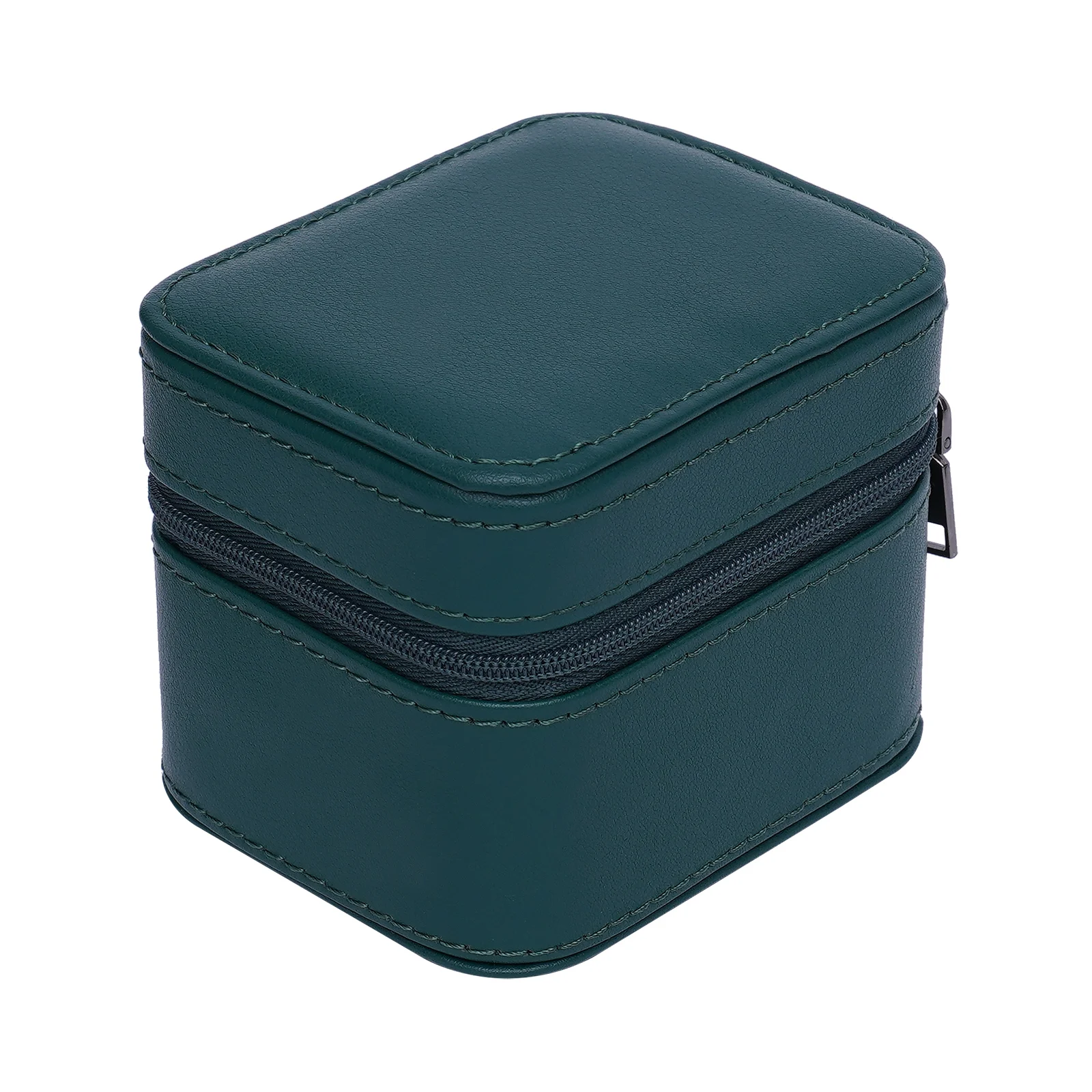 Green Watch Storage Box With Metal Zipper & Removable Pillow Jewelry Storage Display Box Flannel Lining