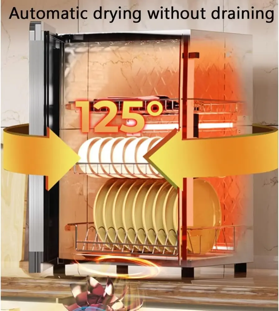 Tableware Disinfection Cabinet, Multi-Functional Storage Double-Layer, Household Vertical High-Temperature Disinfection Tablewar 3