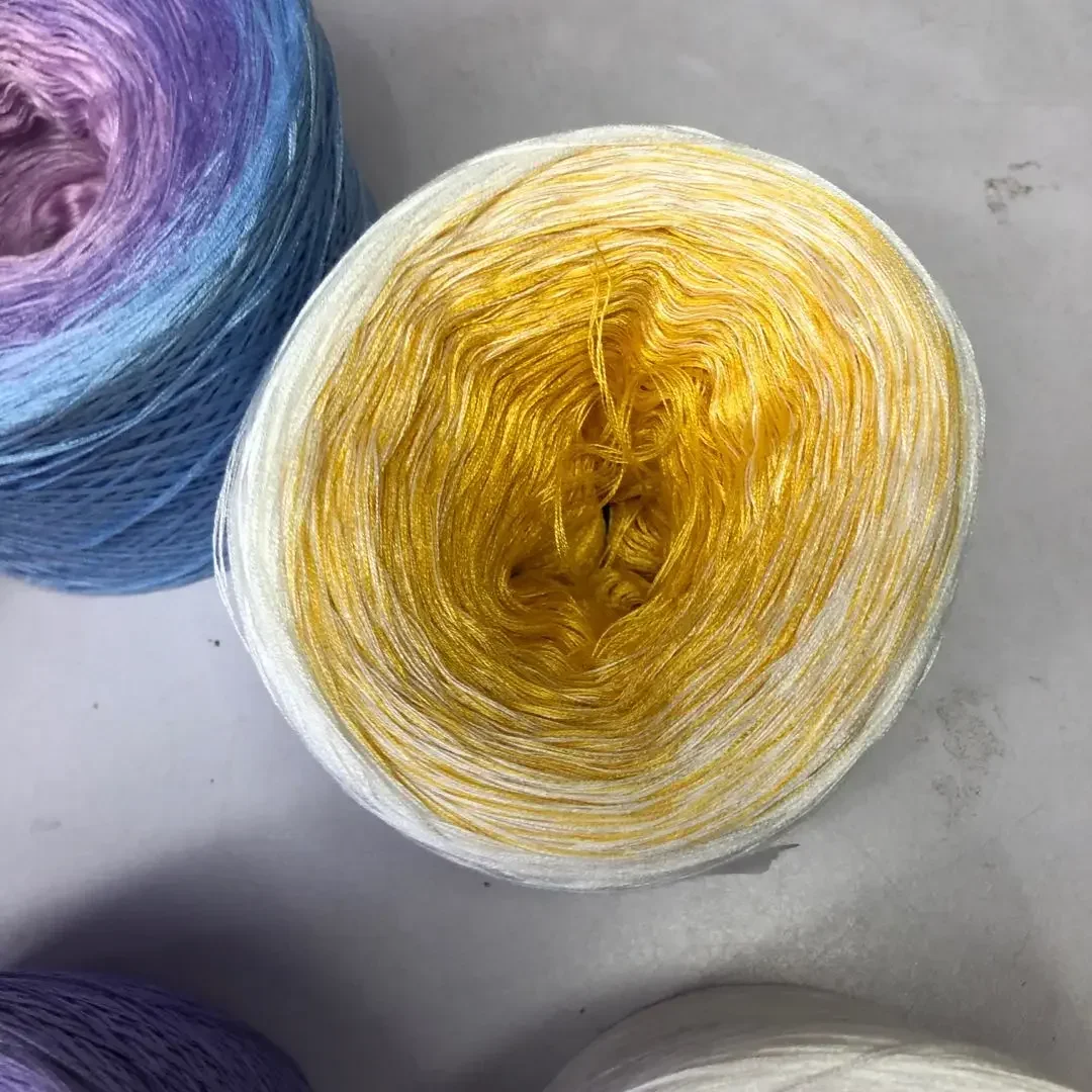 300g/pcs Colorful Pure Cotton Cake Gradient Cotton Rainbow DIY Scarf Shawl Skirt Wool Yarn Crochet 3