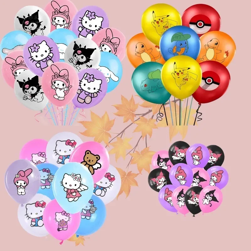 

Sanrio Pokemon Balloon Anime Hello Kitty Kuromi Melody Cinnamon Pikachu Balloon Cute Cartoon Party Decoration Kids Gifts Toys