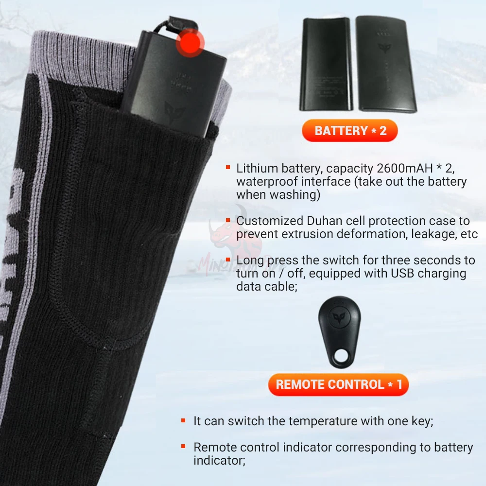 60℃ Motorcycle heated Socks warm USB Electric Motorcycle Boots Heating Socks Infrared Heated Boots Skiing Sock size 36-45