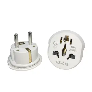 2 x Adaptador Enchufe UK a Enchufe Europeo, Adecuado para Viajar, Sin  Interruptor, 250V, 13A, 3120W, Blanco - AliExpress