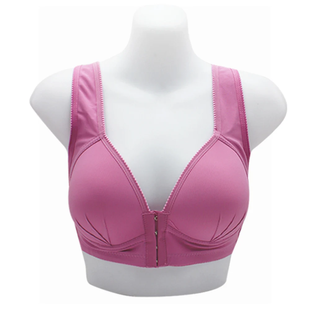 UoCefik Front Closure Sports Bras for Women Plus Size Padded Sexy Bras Pink  3XL 