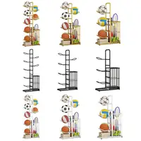 Basketball Storage Rack Vertical Metal Basketball Organizer Sports Ball Storage Stand with Basket Garage Organizer 1