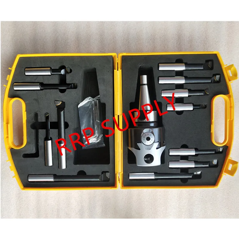 NT30/ISO30 taper, F1-18 75mm boring head with NT30/ISO30 shank and 12pcs 18mm boring bars, head set