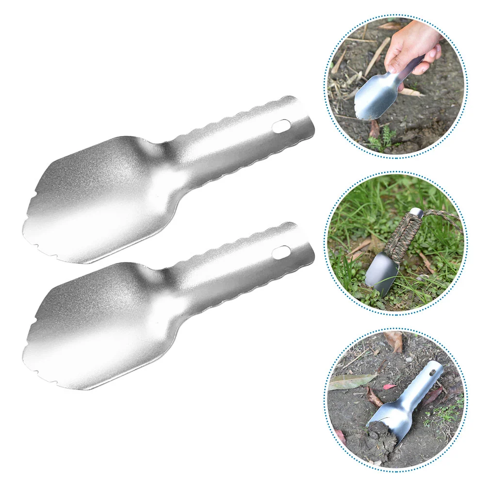 2pcs Outdoor Camping Shovel Multi purpose Aluminum Camping Digging Sand
