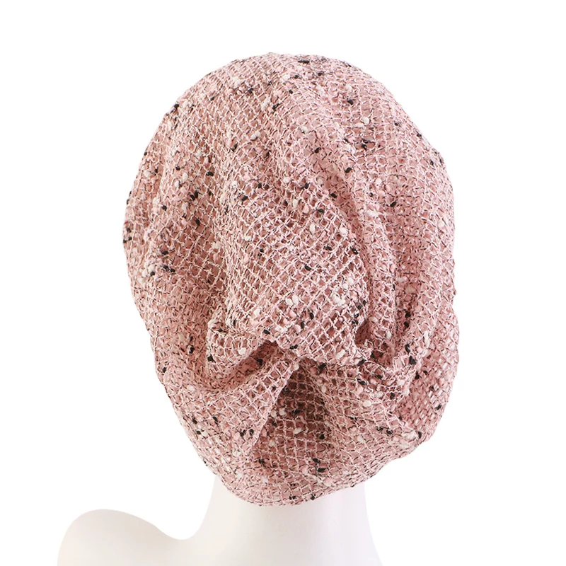 New Women Double Used Beanies Caps Cotton mesh Summer Cap Thin Skullies Casual Bonnet Outdoor Hats Scarf Cap Girls Gorros 5
