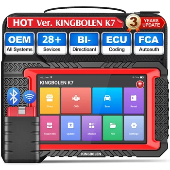 KINGBOLEN K7 Car Diagnostic Tools Full System OBD2 Scanner ECU Coding Active Test 28 Resets AF Reset 3 Years Free Workshop Tool 1
