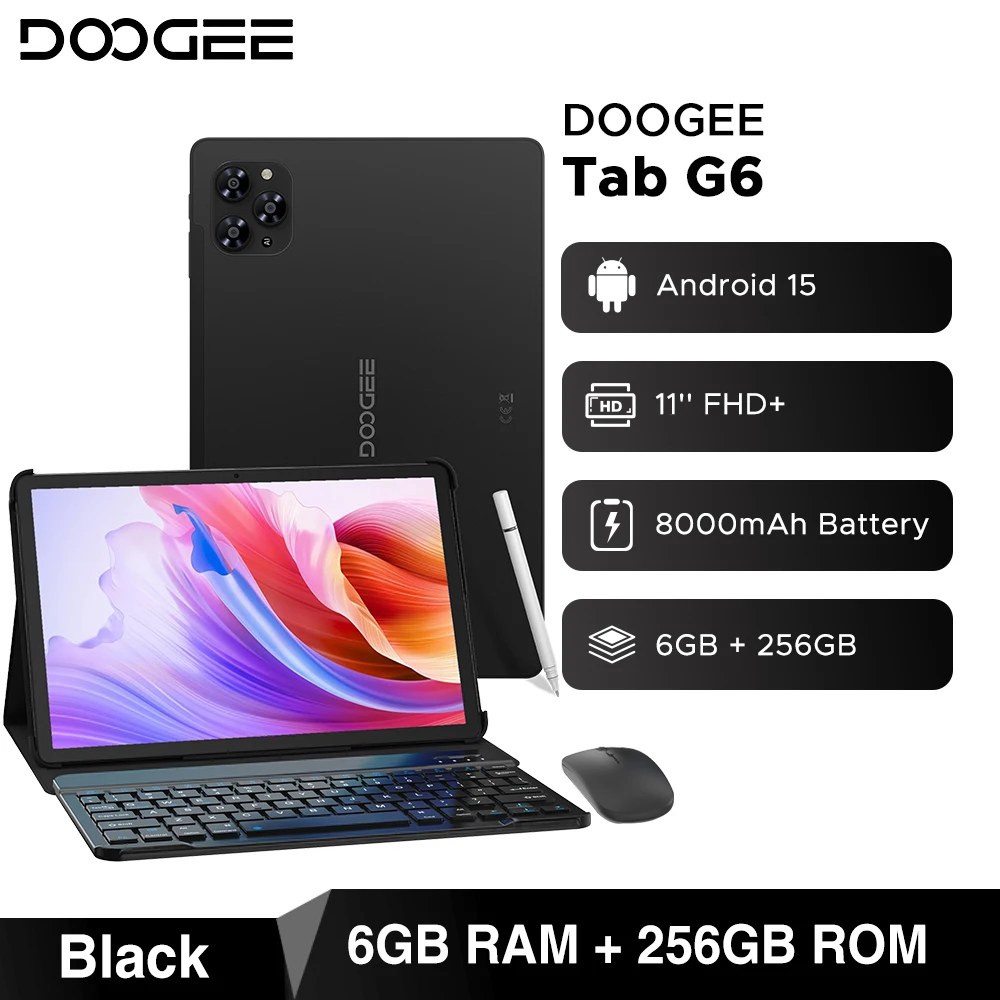 DOOGEE Tab G6 11インチ タブレット 6+24GB 256GB DOOGEE Tab G6 - Android 15 Smart Tablet | Large Screen +