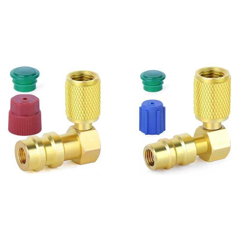 Promotion! 1Pc 90 Degree R12 To R134A AC Fitting Port Retrofit Conversion Fits For Conditioner Refrigerant With Cap |