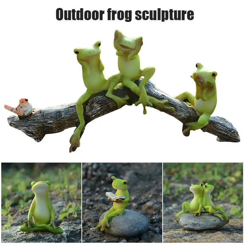 

Rural Frog Outdoor Decor Use Natural Material For Home Adornment