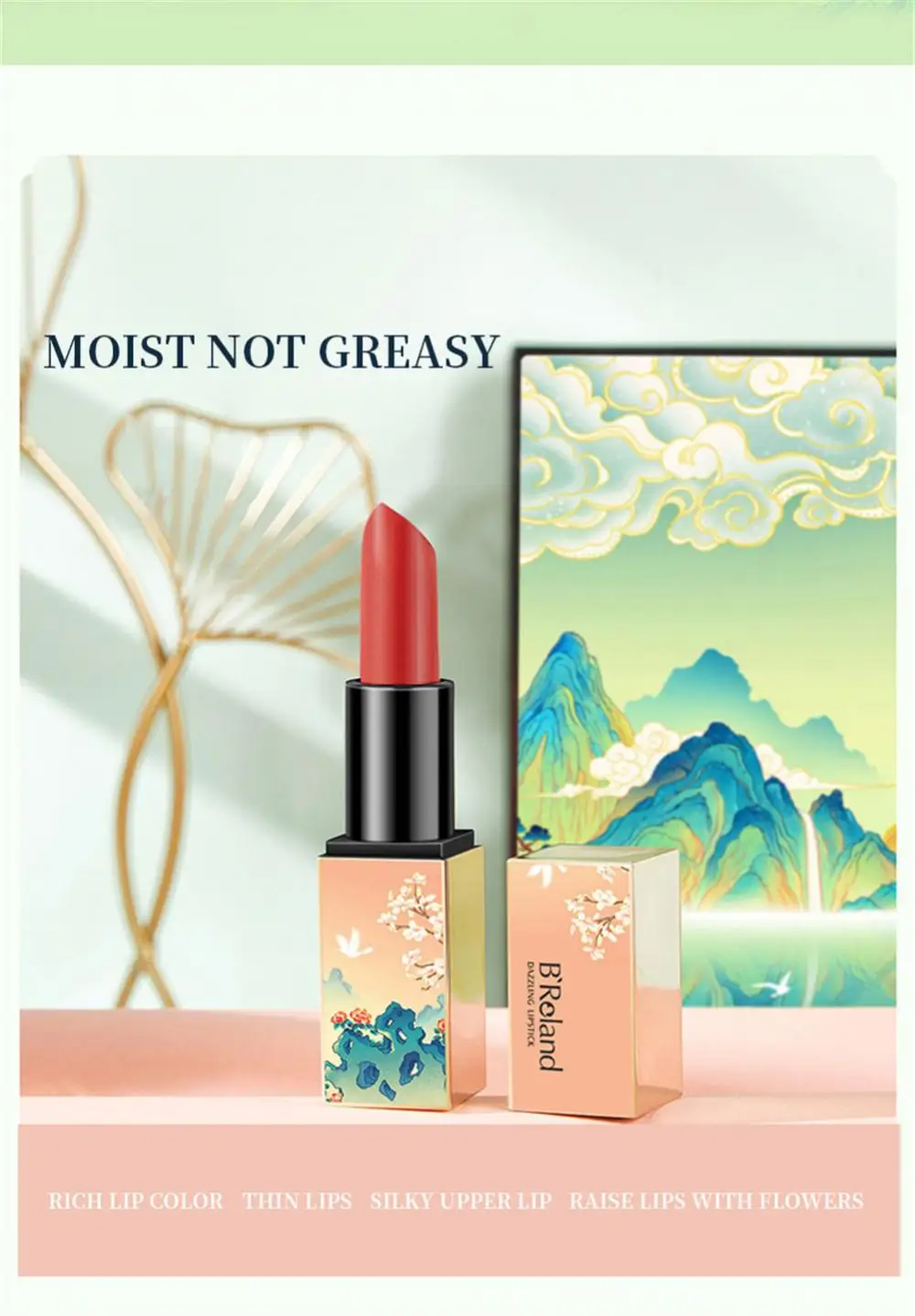 Sky Makeup Set Elegant Green Chinese Beauty Cushion BB Cream Lipstick Brow Pen Eyeliner Mascara Face Cosmetics Kit Gift Box