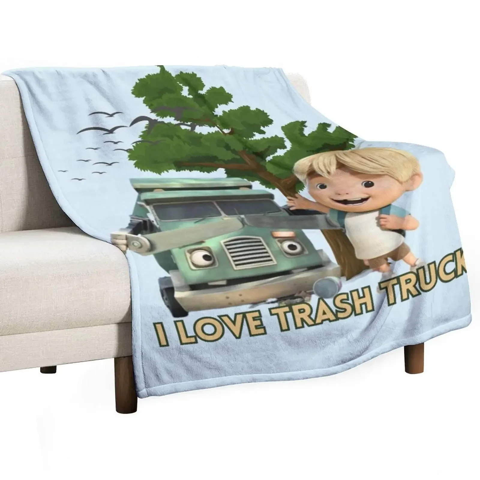 

Trash Truck, I love Trash Truck Throw Blanket Picnic Cute Blankets